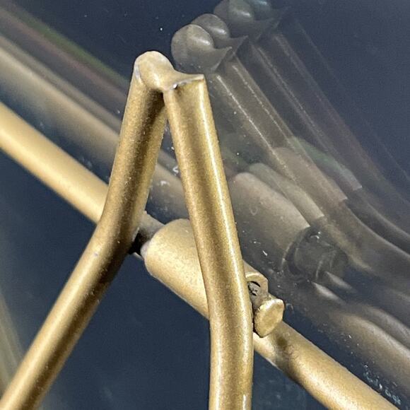 Hexagon Brass Hinged Double Glass Pressed Flower Stand Up Picture Frame 6 X 8 - Picture 12 of 13